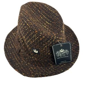 Goorin Brothers Fedora Hat Mens One Size Brown Wool Tweed Speckled Dark Academia